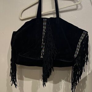 Black Fringe Women's Bag